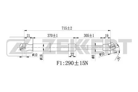 ZEKKERT GF1646 Пружина газовая капота Audi A3 II 03-