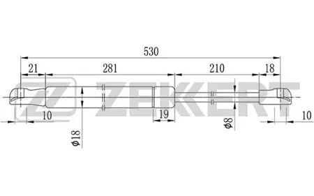 ZEKKERT GF1678 Амортизатор крышки багажника BMW X5 (E53) 00-