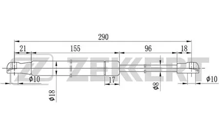 ZEKKERT GF1679 Пружина газовая капота BMW X5 (E53) 00-