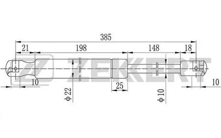 ZEKKERT GF1707 Амортизатор крышки багажника Chevrolet Rezzo (U100) 05-