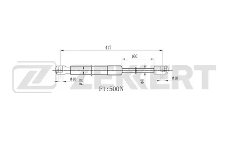 ZEKKERT GF1794 Амортизатор крышки багажника Renault Megane II 02-
