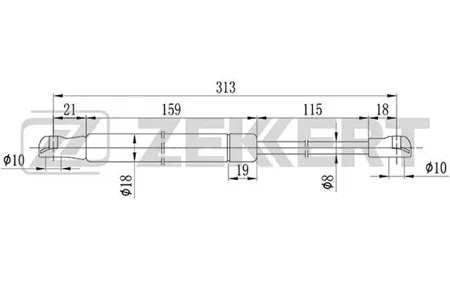 ZEKKERT GF1815 Пружина газовая капота BMW 5 (E60,E61) 01- (замена для GF-2026)