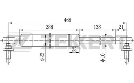 ZEKKERT GF1829 Амортизатор крышки багажника Jeep Grand Cherokee II 99-