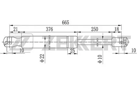 ZEKKERT GF1907 Амортизатор крышки багажника Mercedes Viano (W639) 03-, Vito (W639) 03- (замена для GF-2128)