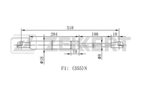 ZEKKERT GF1911 Амортизатор крышки багажника Nissan Qashqai Qashqai +2 (J10,NK10,JJ10E) 07-