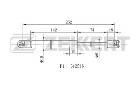 ZEKKERT GF1922 Амортизатор крышки багажника Mazda 3 03-