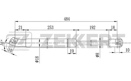 ZEKKERT GF1932 Пружина газовая капота Audi Q7 06-