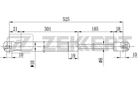 ZEKKERT GF1973 Амортизатор крышки багажника Skoda Yeti (5L) 09-