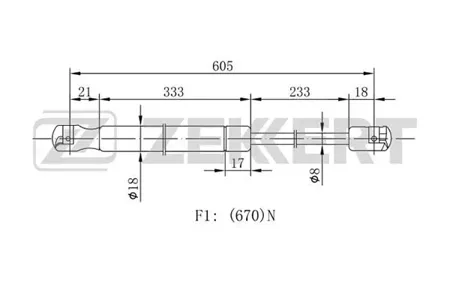 ZEKKERT GF1980 Амортизатор крышки багажника Ford C-Max 06-