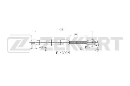ZEKKERT GF1994 Пружина газовая капота BMW X5 (E70) 06-, X6 (E71,E72) 08-