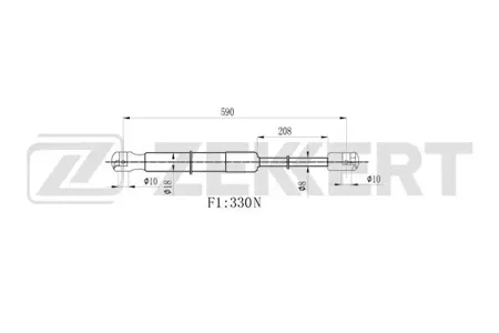 ZEKKERT GF2002 Пружина газовая капота лев. Mercedes M-Class (164) 05-