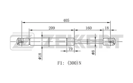 ZEKKERT GF2036 Амортизатор крышки багажника Land Rover Range Rover II 94-