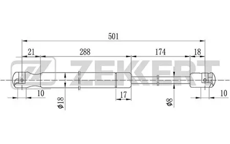 ZEKKERT GF2076 Амортизатор крышки багажника Ford Scorpio 85-
