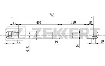 ZEKKERT GF2079 Пружина газовая капота Audi A4 IV 07-, A5 08-