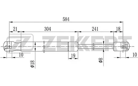 ZEKKERT GF2081 Пружина газовая капота Renault Logan II 13- , Sandero I,II 12-