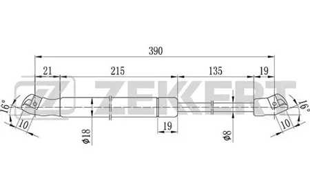 ZEKKERT GF2082 Пружина газовая капота Nissan Maxima (A33) 00-