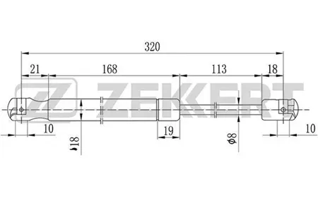 ZEKKERT GF2084 Пружина газовая капота Land Rover Freelander II 06-
