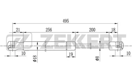 ZEKKERT GF2095 Амортизатор крышки багажника Daewoo Matiz (M100,M150) 98-