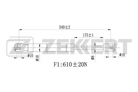 ZEKKERT GF2096 Амортизатор крышки багажника Audi Q5 08-