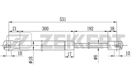 ZEKKERT GF2097 Амортизатор крышки багажника SsangYong Kyron 05-