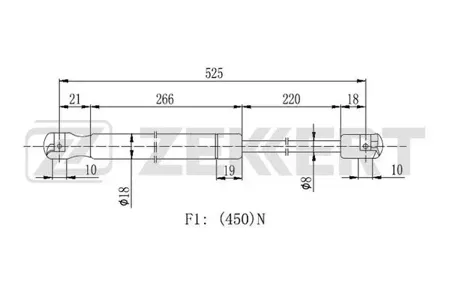 ZEKKERT GF2120 Амортизатор крышки багажника Ford Focus Turnier 01- (замена для GF-2125)
