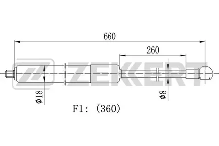 ZEKKERT GF2132 Амортизатор крышки багажника лев. BMW 5 (E34) 91-