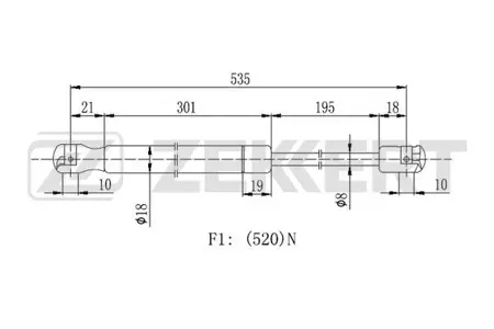 ZEKKERT GF2205 Амортизатор крышки багажника Ford Mondeo III 00-