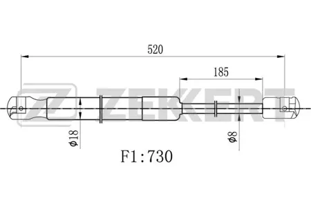 ZEKKERT GF2221 Амортизатор крышки багажника Nissan Primera (P11) 96-