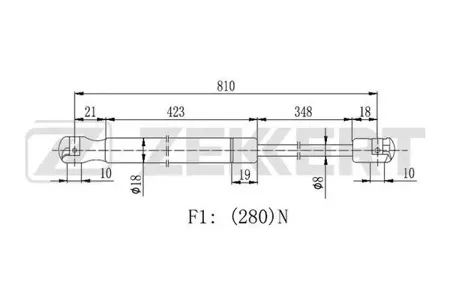 ZEKKERT GF2222 Пружина газовая капота Mercedes G-Class (463) 89-