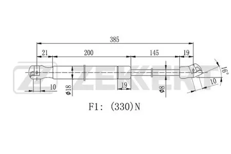 ZEKKERT GF2243 Пружина газовая капота Hyundai Sonata VI 10-