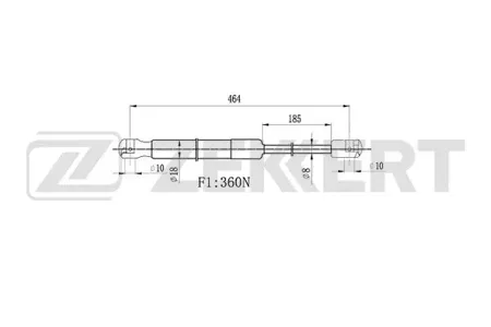 ZEKKERT GF2259 Амортизатор крышки багажника Hyundai i10 08-