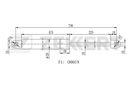 ZEKKERT GF2263 Амортизатор крышки багажника Toyota Hiace (H100) 89-