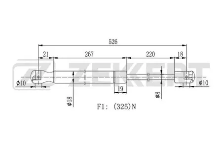 ZEKKERT GF2291 Амортизатор крышки багажника VW Polo V 09-