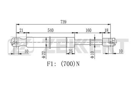 ZEKKERT GF2298 Амортизатор крышки багажника Jeep Grand Cherokee IV 10-