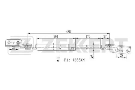 ZEKKERT GF2309 Амортизатор крышки багажника лев. Nissan Almera (N15) 95-