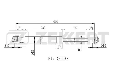 ZEKKERT GF2317 Пружина газовая капота Chevrolet Captiva (C100,C140) 06-