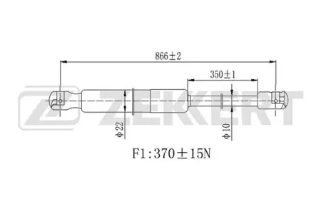 ZEKKERT GF2361 Амортизатор крышки багажника Fiat Doblo (119) 01-, Doblo (119,223) 01-