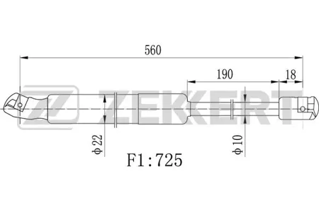 ZEKKERT GF2421 Амортизатор крышки багажника прав. Mercedes M-Class (164) 05-