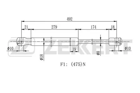 ZEKKERT GF2426 Амортизатор крышки багажника Citroen C4 II 09-