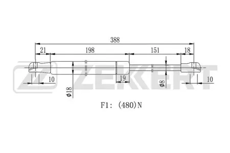 ZEKKERT GF2429 Амортизатор крышки багажника Audi A4 IV 07-