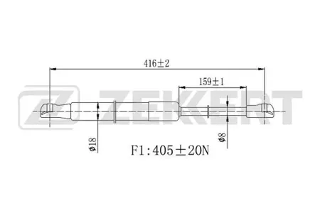 ZEKKERT GF2431 Амортизатор крышки багажника Toyota Yaris (P130) 10-