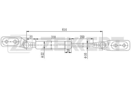 ZEKKERT GF2434 Амортизатор крышки багажника прав. Mazda 626 V 97-