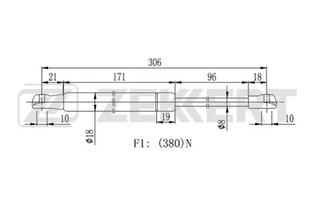 ZEKKERT GF2438 Пружина газовая капота Audi Q5 10-