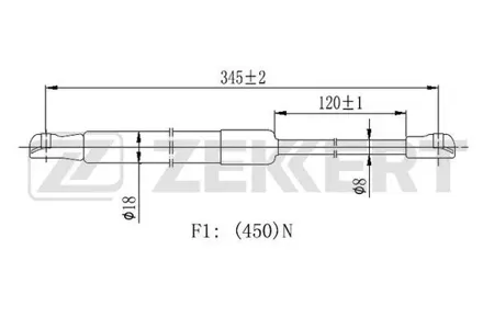 ZEKKERT GF2440 Пружина газовая капота BMW X1 (E84) 09-