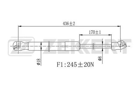 ZEKKERT GF2447 Пружина газовая капота Hyundai ix55 07-