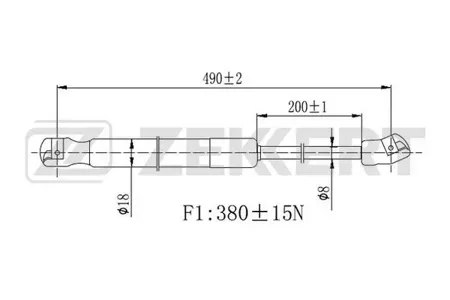 ZEKKERT GF2448 Амортизатор крышки багажника Kia Rio II 05-