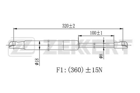 ZEKKERT GF2462 Амортизатор крышки багажника Volvo S40 II 04-