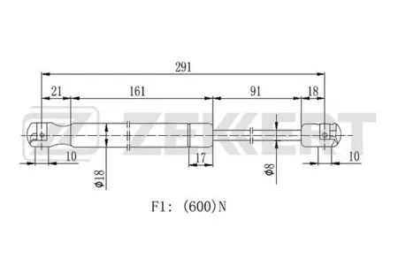 ZEKKERT GF2464 Амортизатор крышки багажника Volvo S80 II 06-