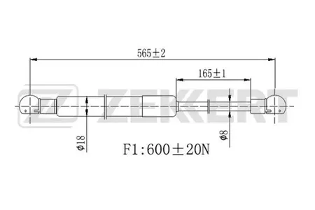 ZEKKERT GF2467 Амортизатор крышки багажника прав. Volvo XC60 08-