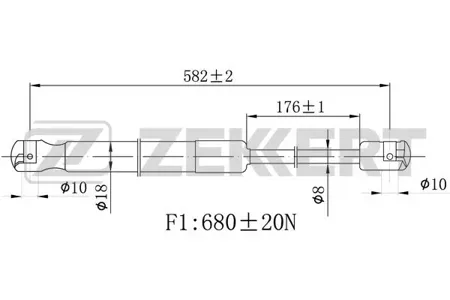 ZEKKERT GF2477 Амортизатор крышки багажника BMW 5 (E61) 04-